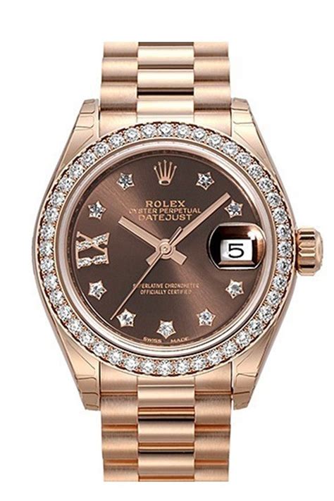 rolex lady datejust rose gold 28|Rolex watches women rose gold.